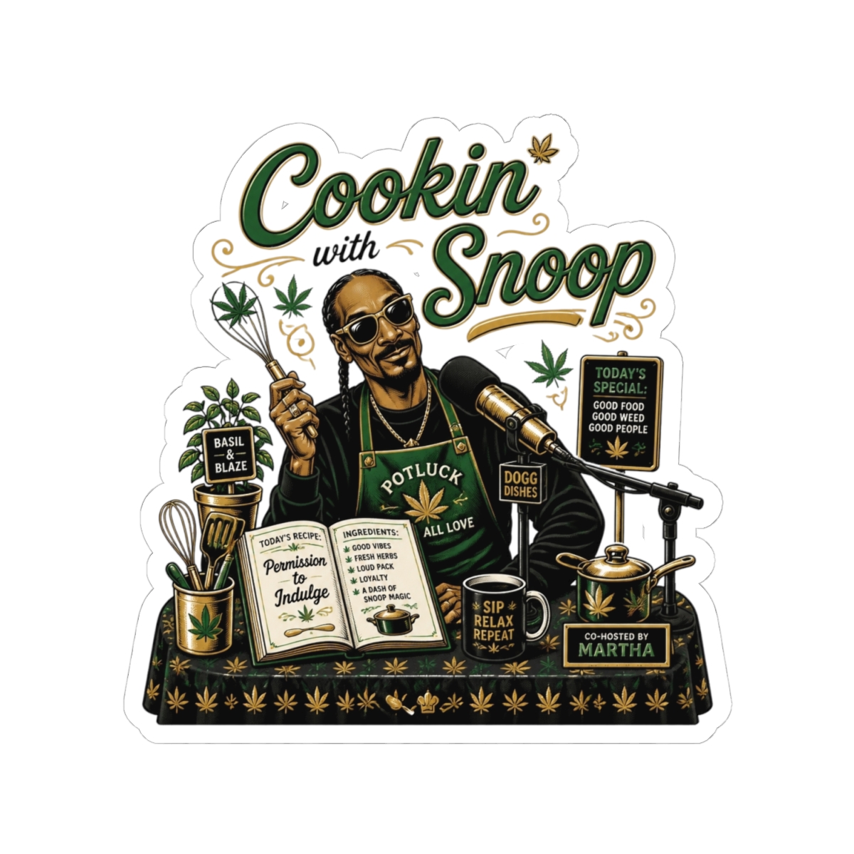 Snoop Dogg "Martha & Snoop" Sticker - alternate angle 2, merchandise